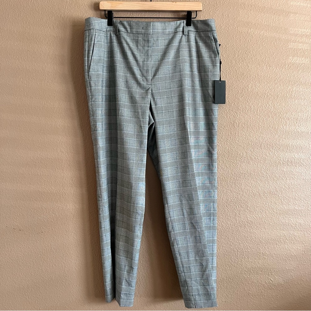 DKNY The Essex Pant Slim Leg Houndstooth Print Pants Size 16 NWT